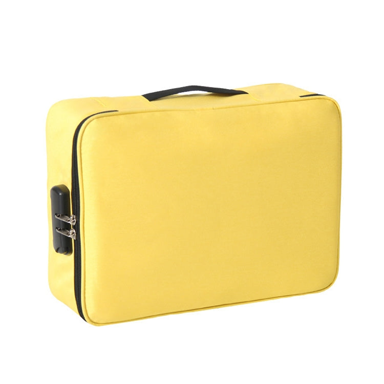 Large Capacity Multi-layers Foldable Fabric Document Storage Bag, Specification:Two Layers-Locked(Yellow) - Digital Storage Bag by buy2fix | Online Shopping UK | buy2fix