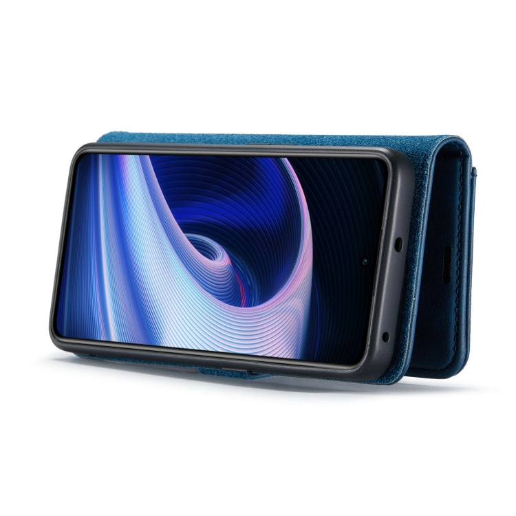 For OnePlus Ace & 10R DG.MING Crazy Horse Texture Detachable Magnetic Leather Phone Case(Blue) - OnePlus Cases by DG.MING | Online Shopping UK | buy2fix