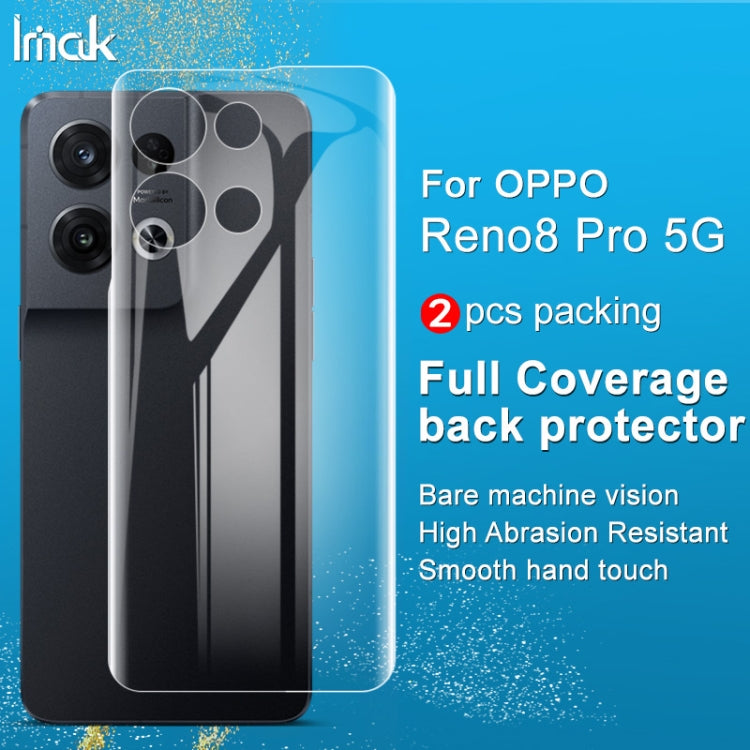 For OPPO Reno8 Pro 5G 2 PCS imak HD Hydrogel Film Phone Back Protector - vivo Tempered Glass by imak | Online Shopping UK | buy2fix