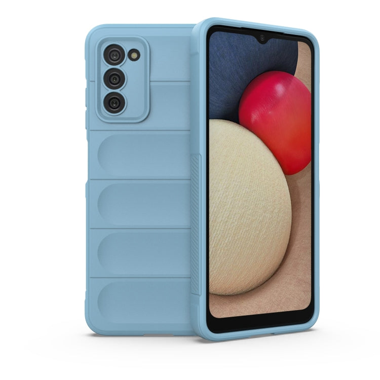 For Samsung Galaxy A03S North US Version 165.8mm Magic Shield TPU + Flannel Phone Case(Light Blue) - Galaxy Phone Cases by buy2fix | Online Shopping UK | buy2fix