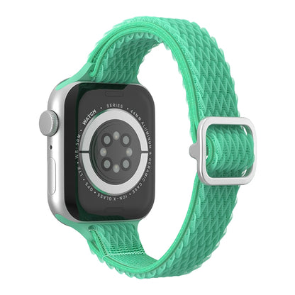 Wave Small Waist Nylon Watch Band For Apple Watch Ultra 49mm&Watch Ultra 2 49mm / Series 9&8&7 45mm / SE 3&SE 2&6&SE&5&4 44mm / 3&2&1 42mm(Green) - Watch Bands by buy2fix | Online Shopping UK | buy2fix