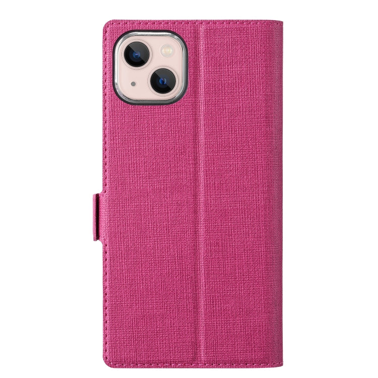 For iPhone 14 ViLi K Series Dual-side Buckle Magsafe Leather Phone Case (Rose Red) - iPhone 14 Cases by ViLi | Online Shopping UK | buy2fix