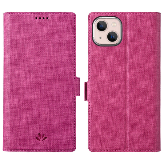For iPhone 14 Plus ViLi K Series Dual-side Buckle Magsafe Leather Phone Case(Rose Red) - iPhone 14 Plus Cases by ViLi | Online Shopping UK | buy2fix