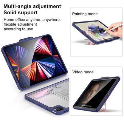 For iPad Pro 11 2022 / 2021 / 2020 / 2018 Mutural Transparent Holder Tablet Case(Black) - iPad Pro 11 (2022/2021) Cases by Mutural | Online Shopping UK | buy2fix