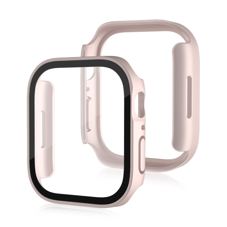 Life Waterproof Frosted 2 in 1 PC Frame + Tempered Glass Protective Case For Apple Watch Series 6 / 5 / 4 / SE 40mm(Pink) - Watch Cases by buy2fix | Online Shopping UK | buy2fix