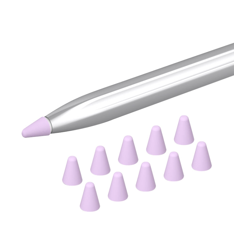 10 in 1 / Set Silicone Nib Cap For Huawei Pencil(Lavender) - Pencil Accessories by buy2fix | Online Shopping UK | buy2fix