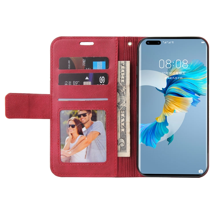 For Huawei Mate 40 GQUTROBE Right Angle Leather Phone Case(Red) - Huawei Cases by GQUTROBE | Online Shopping UK | buy2fix