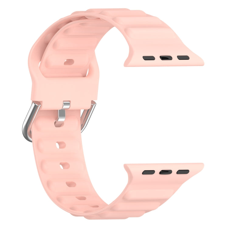 Ocean Ripple Watch Band For Apple Watch Series 8&7 41mm / SE 2&6&SE&5&4 40mm(Light Pink) - Watch Bands by buy2fix | Online Shopping UK | buy2fix