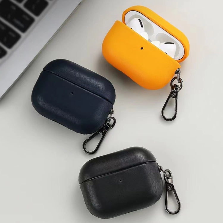 For Apple AirPods Pro PU Leather Wireless Bluetooth Earphone Protective Case(Black) - For AirPods Pro by buy2fix | Online Shopping UK | buy2fix