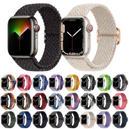 Buckle Nylon Braided Watch Band for Apple Watch Ultra 49mm&Watch Ultra 2 49mm / Series 9&8&7 45mm / SE 3&SE 2&6&SE&5&4 44mm / 3&2&1 42mm(Starlight Black) - Watch Bands by buy2fix | Online Shopping UK | buy2fix