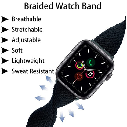 Buckle Nylon Braided Watch Band For Apple Watch Series 8&7 41mm / SE 2&6&SE&5&4 40mm / 3&2&1 38mm(Blueberry) - Watch Bands by buy2fix | Online Shopping UK | buy2fix