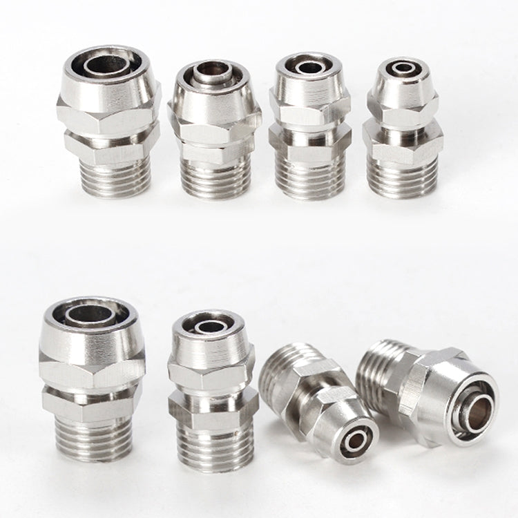 PC12-02 LAIZE 2pcs Nickel Plated Copper Pneumatic Quick Fitting Connector - Interface Series by LAIZE | Online Shopping UK | buy2fix