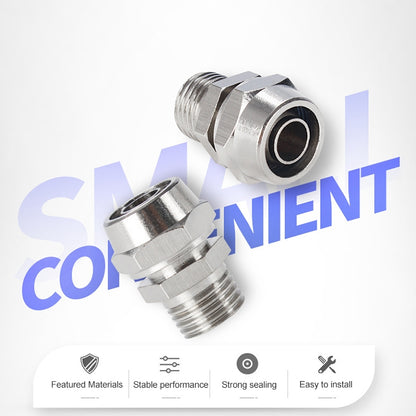 PC12-02 LAIZE 2pcs Nickel Plated Copper Pneumatic Quick Fitting Connector - Interface Series by LAIZE | Online Shopping UK | buy2fix