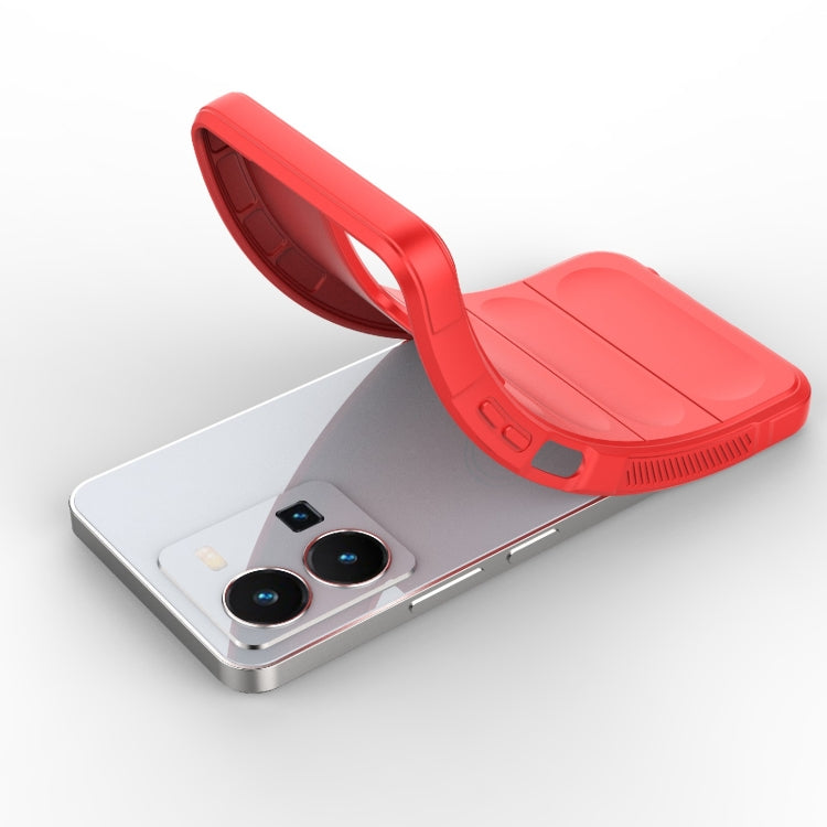 For vivo Y35 4G Global Magic Shield TPU + Flannel Phone Case(Dark Blue) - vivo Cases by buy2fix | Online Shopping UK | buy2fix