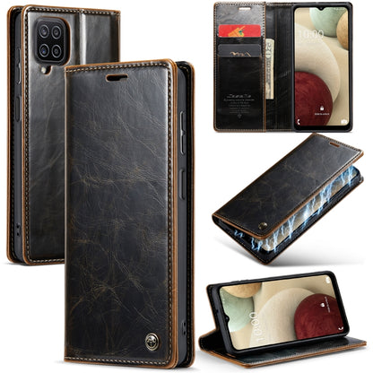 For Samsung Galaxy A12 CaseMe 003 Crazy Horse Texture Leather Phone Case(Coffee) - Galaxy Phone Cases by CaseMe | Online Shopping UK | buy2fix