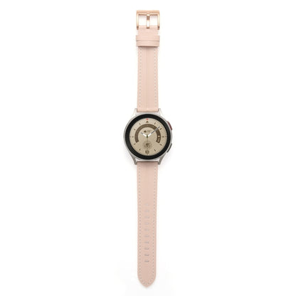 20mm Unusual Fluted Leather Watch Band(Light Pink) - 20mm Bands by buy2fix | Online Shopping UK | buy2fix