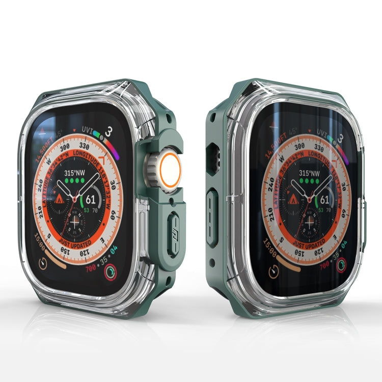 For Apple Watch Ultra 49mm / Ultra 2 49mm Double Color Armor Shockproof Case(Green) - Watch Cases by buy2fix | Online Shopping UK | buy2fix