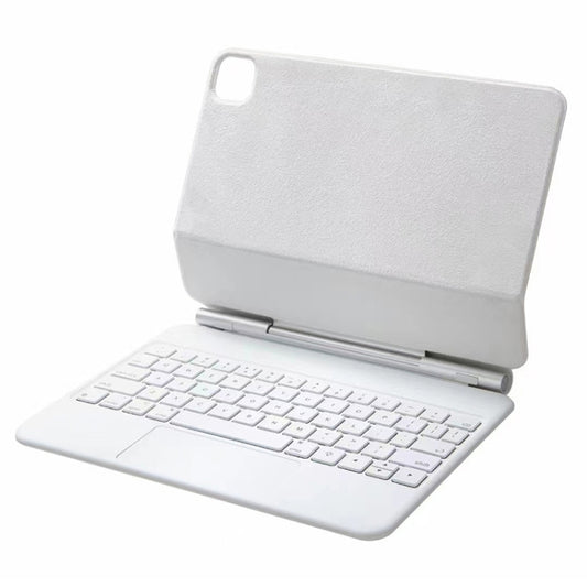 For iPad Air 5 / 4 10.9 inch P10 Bluetooth Keyboard Leather Case with Touch Pad(White) - For iPad Air by buy2fix | Online Shopping UK | buy2fix