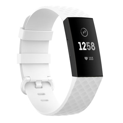 Color Buckle TPU Wrist Strap Watch Band for Fitbit Charge 4 / Charge 3 / Charge 3 SE, Size: L(White) - Watch Bands by buy2fix | Online Shopping UK | buy2fix