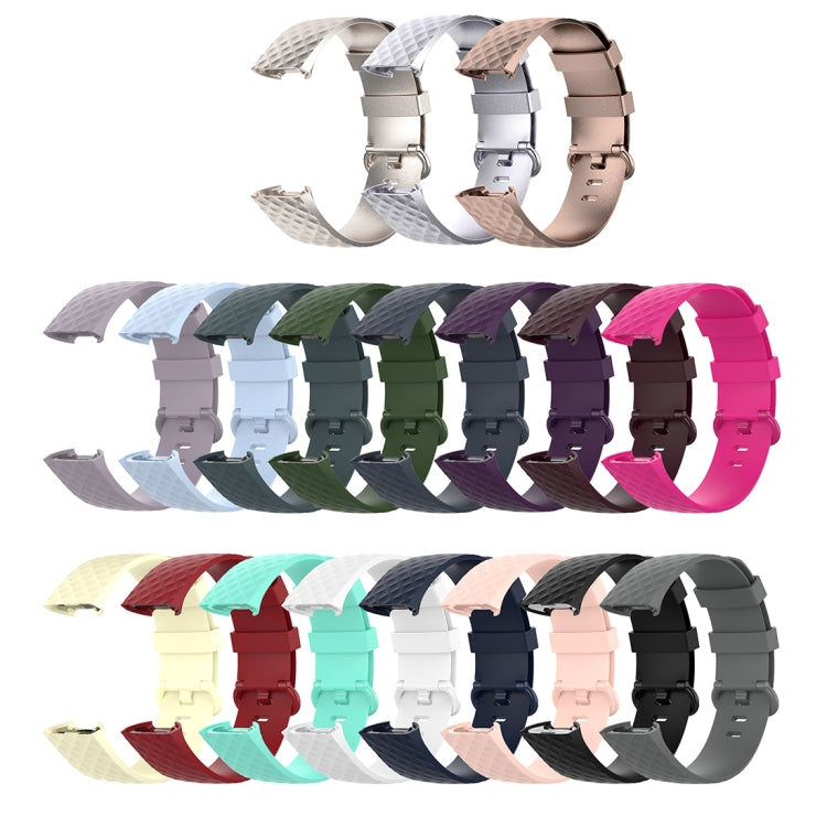 Color Buckle TPU Wrist Strap Watch Band for Fitbit Charge 4 / Charge 3 / Charge 3 SE, Size: L(Gray) - Watch Bands by buy2fix | Online Shopping UK | buy2fix