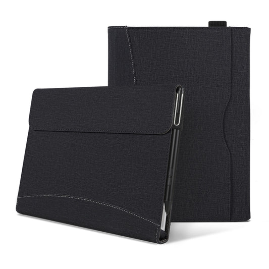 For Microsoft Surface Pro 8 Cloth Texture Stitching Leather Tablet Case(Black) - Others by buy2fix | Online Shopping UK | buy2fix