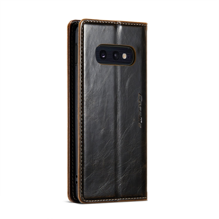 For Samsung Galaxy S10e CaseMe 003 Crazy Horse Texture Leather Phone Case(Coffee) - Galaxy Phone Cases by CaseMe | Online Shopping UK | buy2fix