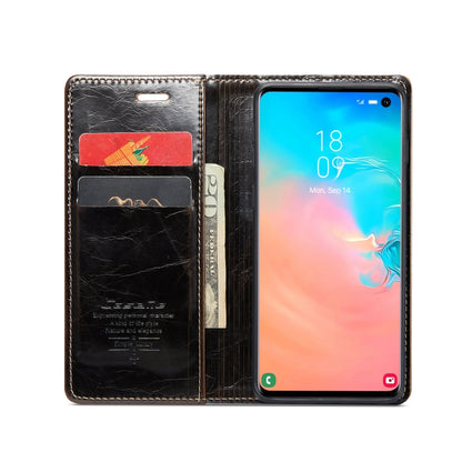 For Samsung Galaxy S10e CaseMe 003 Crazy Horse Texture Leather Phone Case(Coffee) - Galaxy Phone Cases by CaseMe | Online Shopping UK | buy2fix