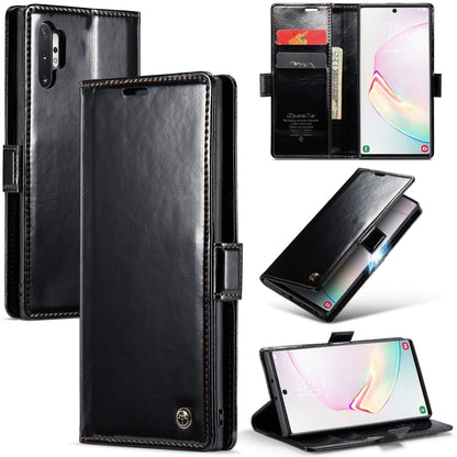 For Samsung Galaxy Note10+ CaseMe 003 Crazy Horse Texture Leather Phone Case(Black) - Galaxy Phone Cases by CaseMe | Online Shopping UK | buy2fix