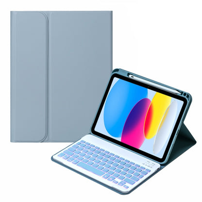 For iPad 10th Gen 10.9 2022 SA-10DS Backlight Bluetooth Keyboard Leather Tablet Case with Pen Slot(Light Blue) - Universal by buy2fix | Online Shopping UK | buy2fix