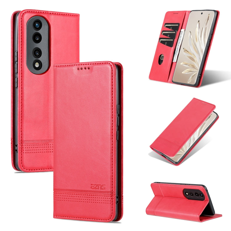 For Honor 80 Pro AZNS Magnetic Calf Texture Leather Phone Case(Red) - Honor Cases by AZNS | Online Shopping UK | buy2fix