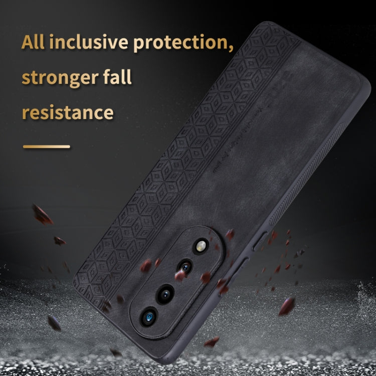 For Honor 80 AZNS 3D Embossed Skin Feel Phone Case(Black) - Honor Cases by AZNS | Online Shopping UK | buy2fix