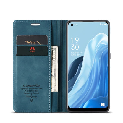 For OPPO Reno7 4G Indonesia/F21 Pro 4G/Reno8 4G CaseMe 013 Multifunctional Horizontal Flip Leather Phone Case(Blue) - OPPO Cases by CaseMe | Online Shopping UK | buy2fix