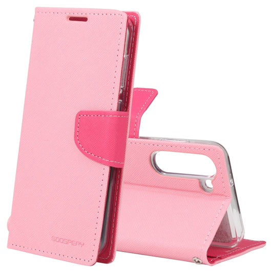 For Samsung Galaxy S23+ 5G GOOSPERY FANCY DIARY Cross Texture Leather Phone Case(Pink) - Galaxy S23+ 5G Cases by GOOSPERY | Online Shopping UK | buy2fix