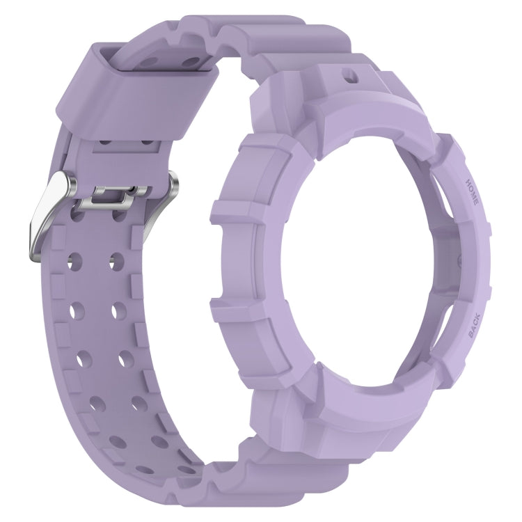 For Samsung Galaxy Watch4 40mm Armor Silicone Watch Band + Protective Case(Purple) - Watch Bands by buy2fix | Online Shopping UK | buy2fix