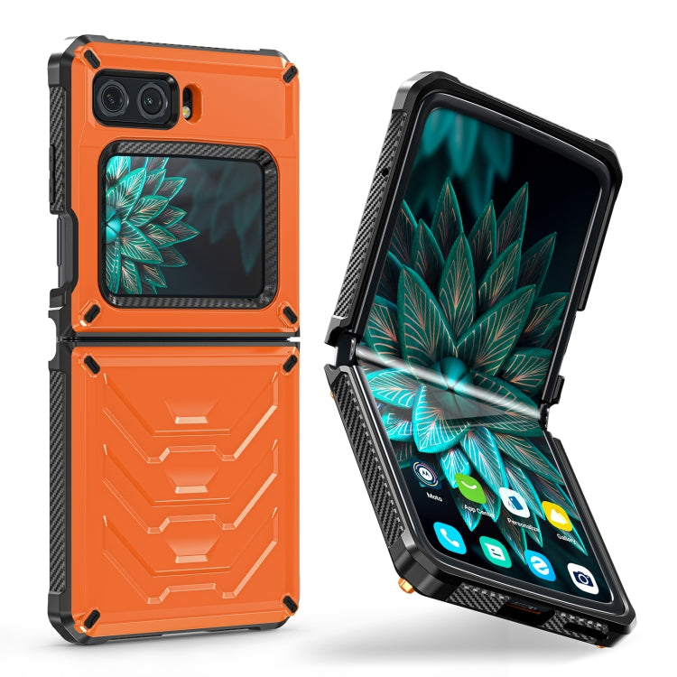 For Motorola Razr 2022 All-inclusive Shockproof Folding Phone Case(Orange) - Motorola Cases by buy2fix | Online Shopping UK | buy2fix