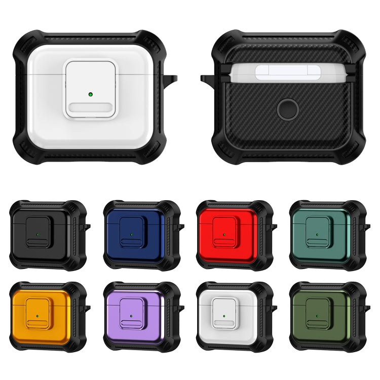 For AirPods 3 TPU + PC Shockproof Earphone Protective Case with Switch(Black) - For AirPods 3 by buy2fix | Online Shopping UK | buy2fix