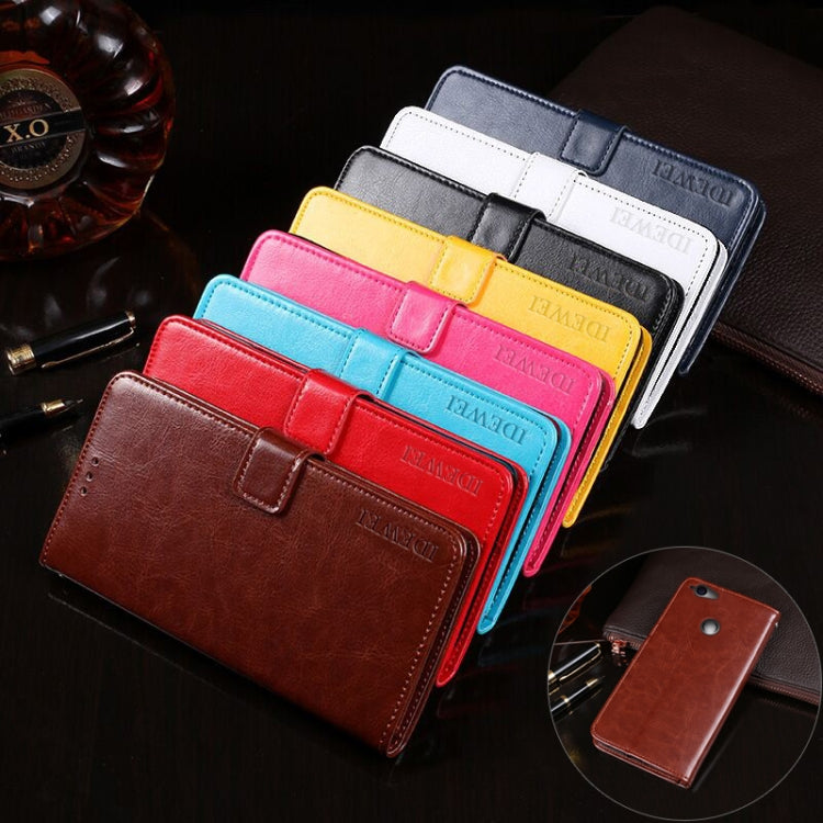 For Blackview R7 idewei Crazy Horse Texture Horizontal Flip Leather Case with Holder & Card Slots & Wallet(Rose Red) - More Brand by idewei | Online Shopping UK | buy2fix