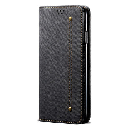 For OnePlus 11 Denim Texture Flip Leather Phone Case(Black) - OnePlus Cases by buy2fix | Online Shopping UK | buy2fix