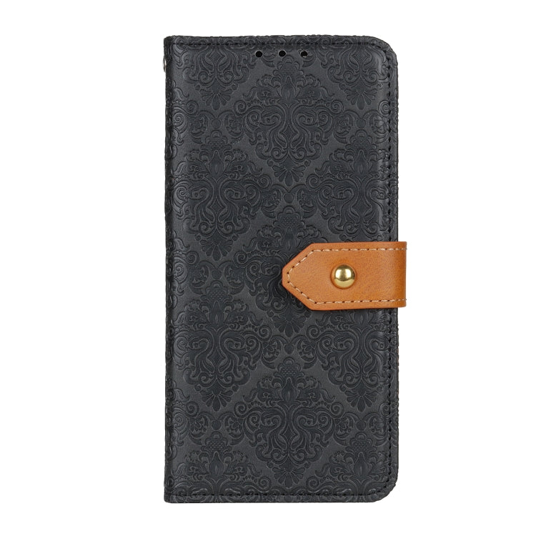 For OnePlus 11 5G European Floral Embossed Flip Leather Phone Case(Black) - OnePlus Cases by buy2fix | Online Shopping UK | buy2fix