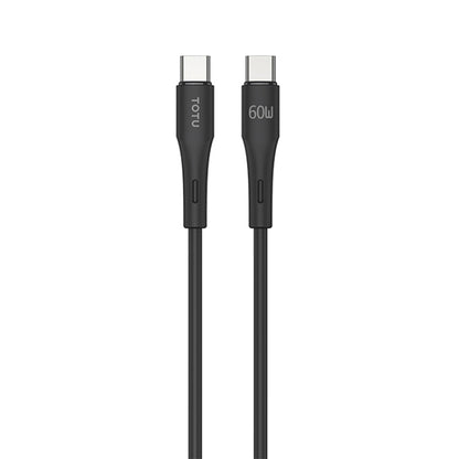 TOTU BT-022 Skin Sense Series Type-C to Type-C Silicone Data Cable, Length:1m(Black) - USB-C & Type-C Cable by TOTUDESIGN | Online Shopping UK | buy2fix