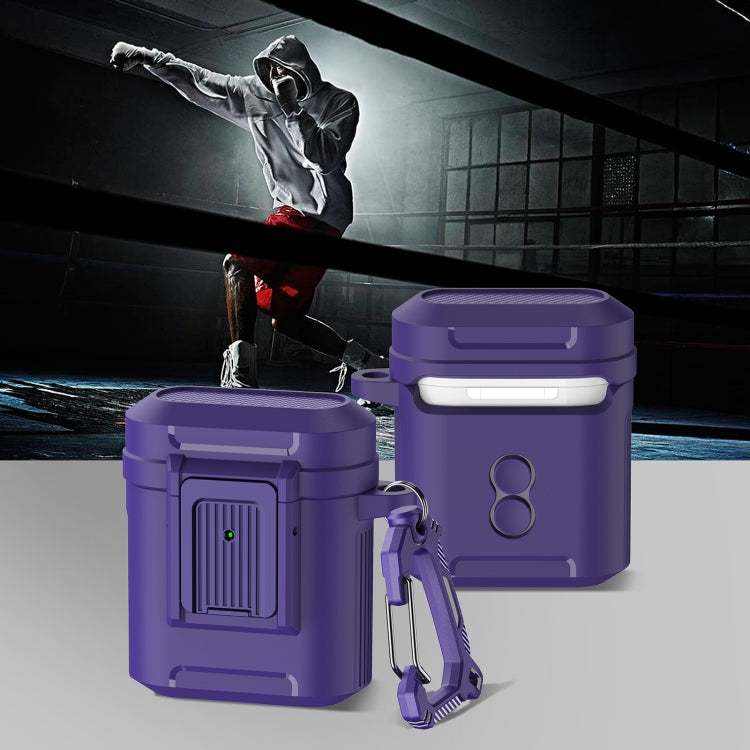 For AirPods 1 / 2 Earphone TPU + PC Protective Case(Purple) - For AirPods 1/2 by buy2fix | Online Shopping UK | buy2fix