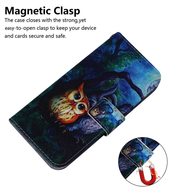 For OnePlus 11 Coloured Drawing Flip Leather Phone Case(Oil Painting Owl) - OnePlus Cases by buy2fix | Online Shopping UK | buy2fix