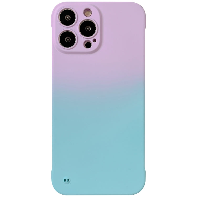 For iPhone 14 Frameless Skin Feel Gradient Phone Case(Light Purple + Light Blue) - iPhone 14 Cases by buy2fix | Online Shopping UK | buy2fix