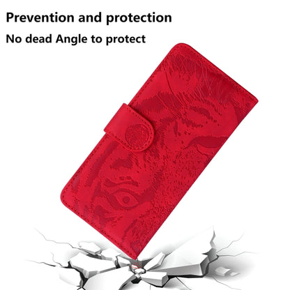 For OnePlus 11 Tiger Embossing Pattern Leather Phone Case(Red) - OnePlus Cases by buy2fix | Online Shopping UK | buy2fix