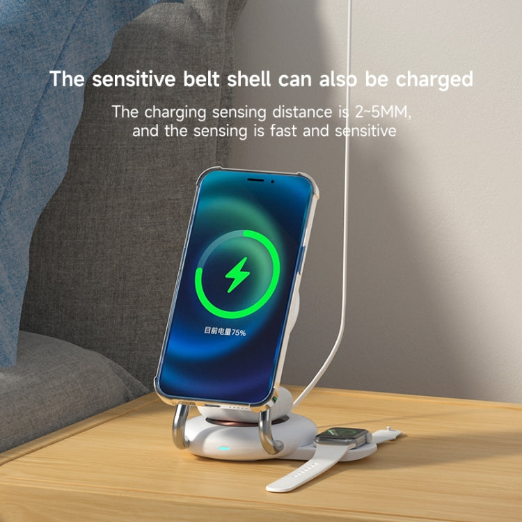 N21 15W 3 in 1 Transparent Magnetic Wireless Charger(White) - Wireless Charger by buy2fix | Online Shopping UK | buy2fix