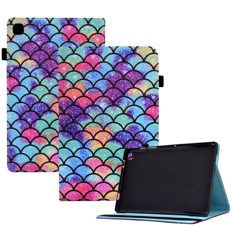 For Samsung Galaxy Tab S6 Lite P610 Colored Drawing Stitching Elastic Band Leather Smart Tablet Case(Wavy Pattern) - Tab S6 Lite P610 / P615 by buy2fix | Online Shopping UK | buy2fix