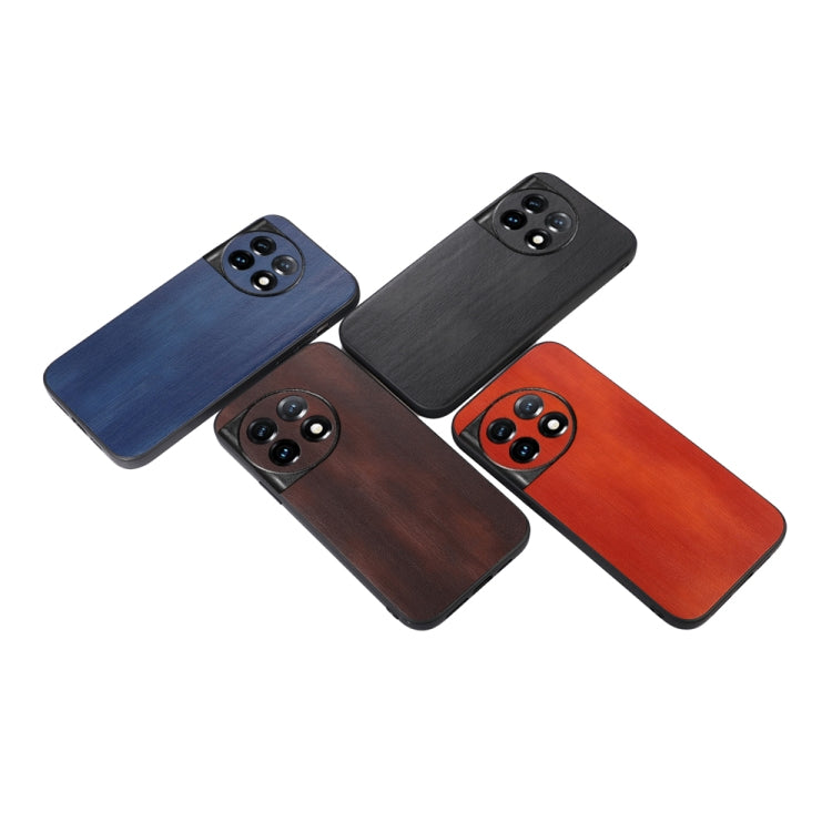 For OnePlus 11 Yellow Cow Texture PU Phone Case(Brown) - OnePlus Cases by buy2fix | Online Shopping UK | buy2fix