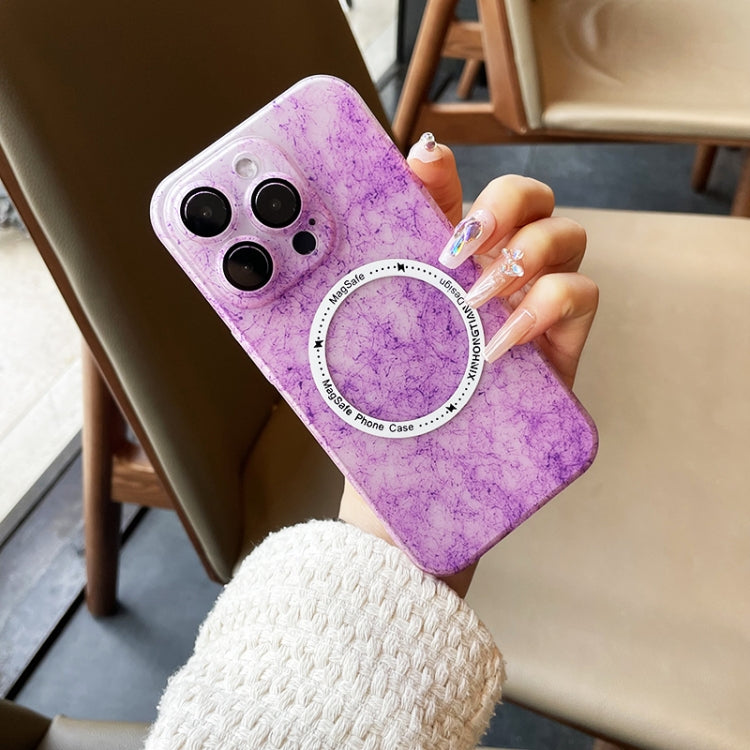 For iPhone 11 Silk Ink Pattern MagSafe PC Phone Case(Purple) - iPhone 11 Cases by buy2fix | Online Shopping UK | buy2fix