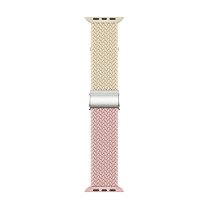 Nylon Braided Stitching Buckle Watch Band For Apple Watch Ultra 49mm&Watch Ultra 2 49mm / Series 9&8&7 45mm / SE 3&SE 2&6&SE&5&4 44mm / 3&2&1 42mm(Starlight Sand Pink) - Watch Bands by buy2fix | Online Shopping UK | buy2fix