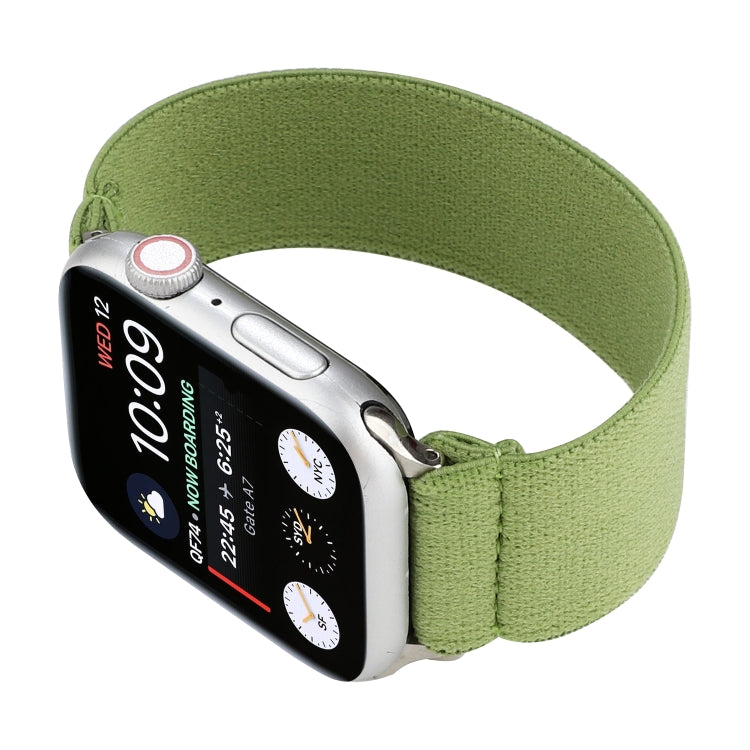 Elastic Nylon Braid Watch Band For Apple Watch Ultra 49mm&Watch Ultra 2 49mm / Series 9&8&7 45mm / SE 3&SE 2&6&SE&5&4 44mm / 3&2&1 42mm(Fruit Green) - Watch Bands by buy2fix | Online Shopping UK | buy2fix